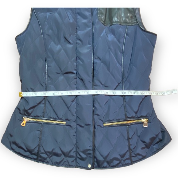 2for$35 NWOT ZARA Blue Puffer Vest with Hood Size Medium - Picture 6 of 16